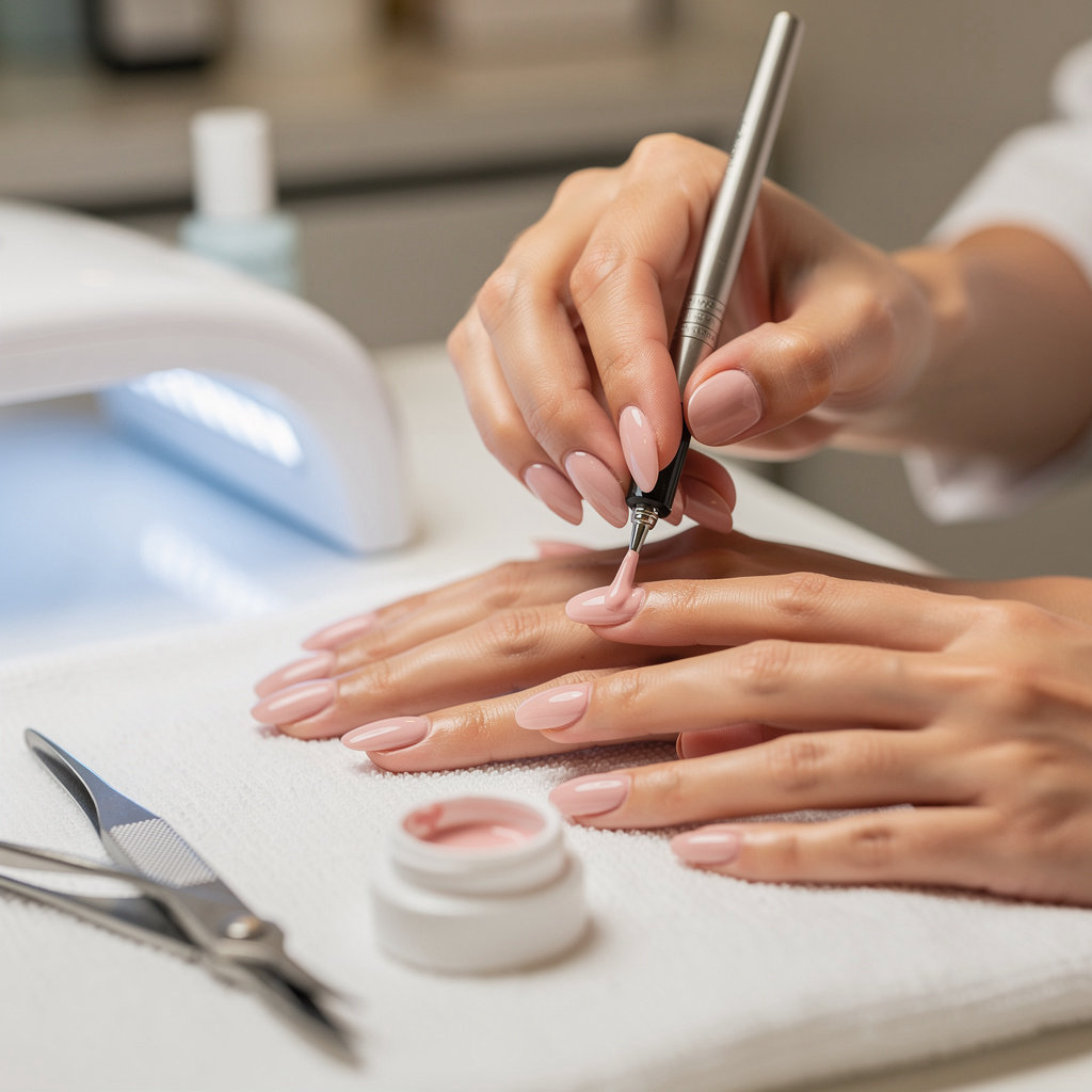 Tina's Nail Salon Jason expert gel nail application with glossy finish in Santa Barbara